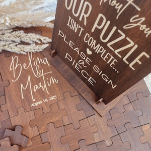 Wedding Guest Book Alternative, Rustic Wedding, Unique Guest Book, Personalised Puzzle Guest Book