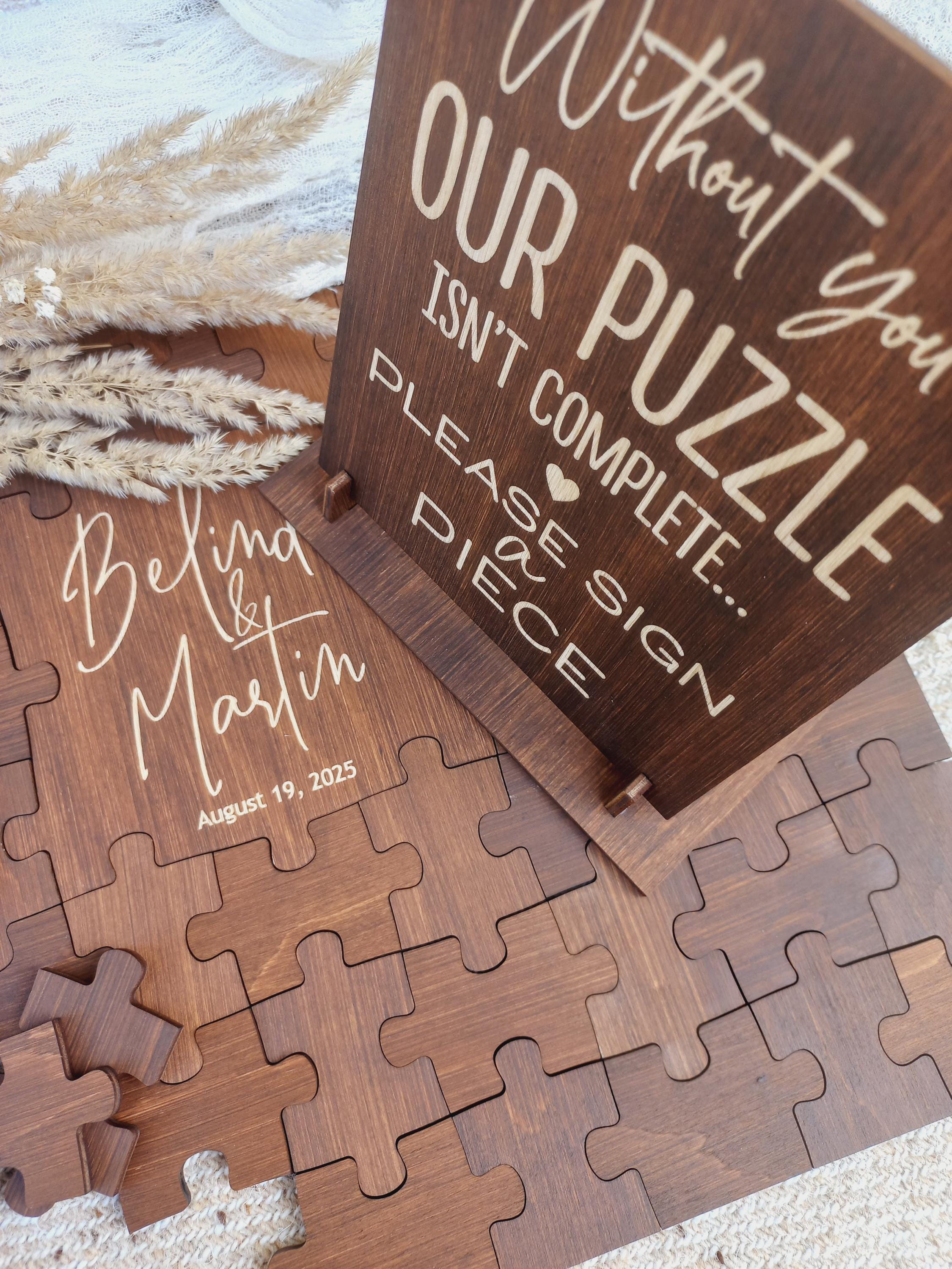 Wedding Guest Book Alternative, Rustic Wedding, Unique Guest Book, Personalised Puzzle Guest Book