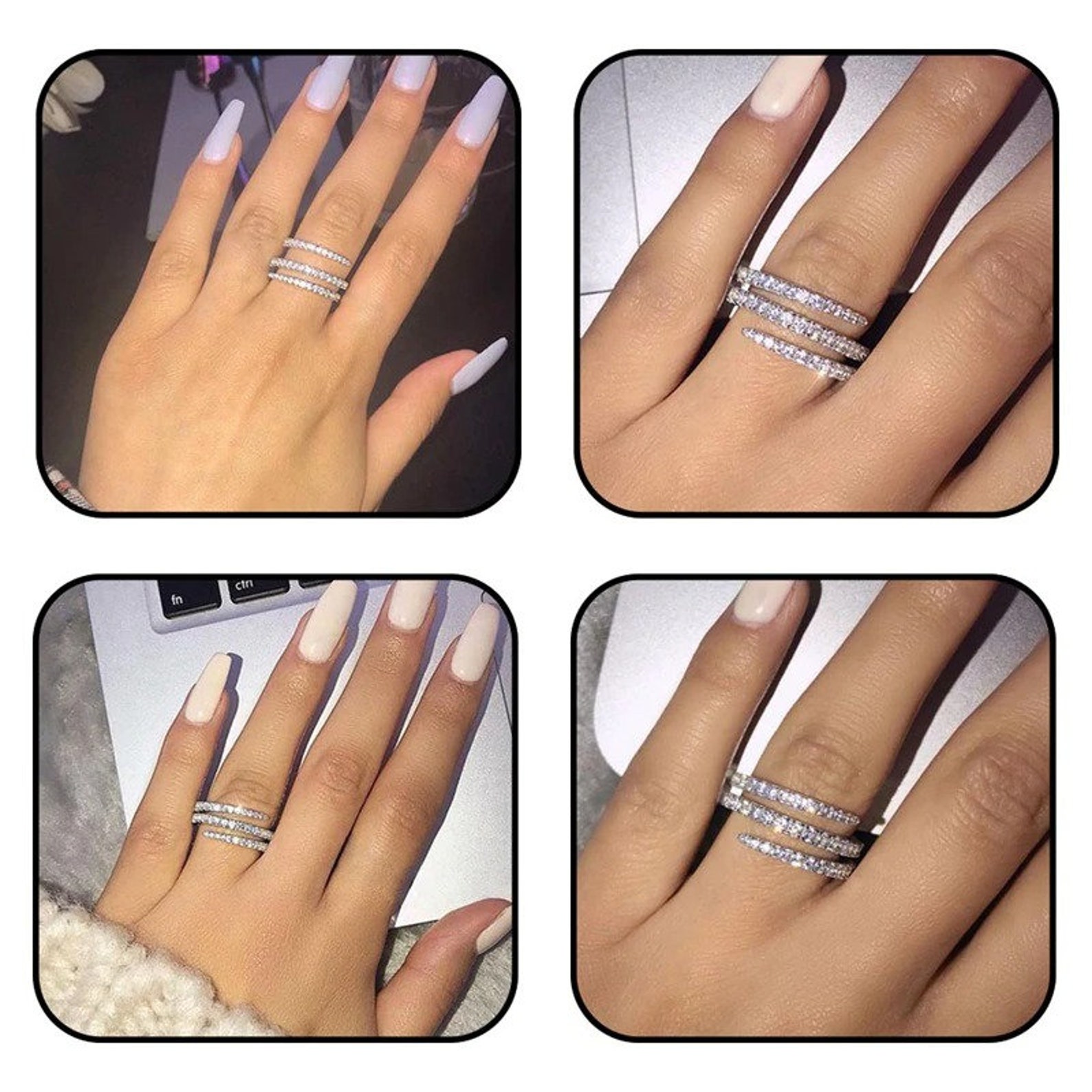 Women's Ring Jewellery Multi Layer Promise Ring Finger Etsy