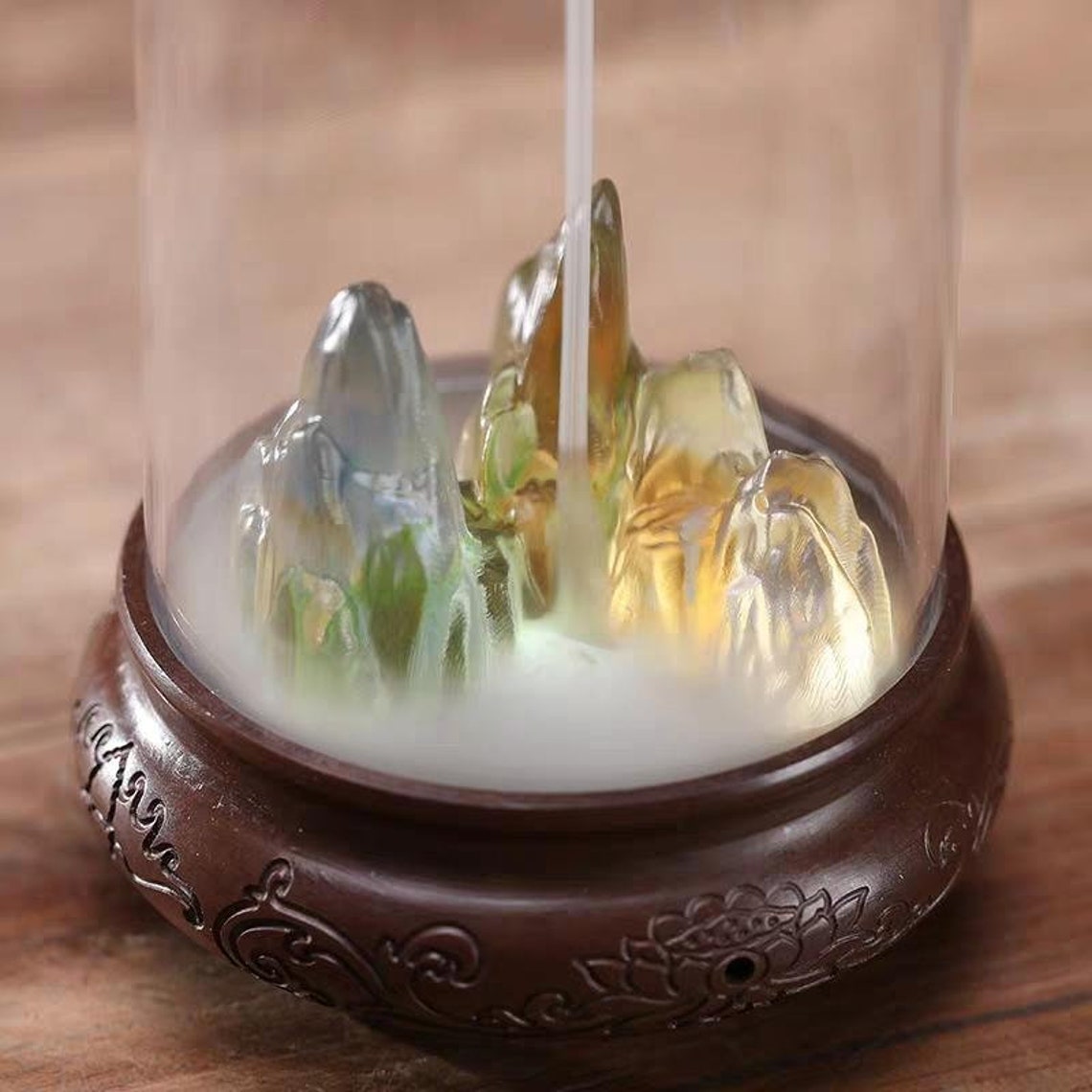 Crystal Landscape Backflow Incense Burner Incense Waterfall Etsy