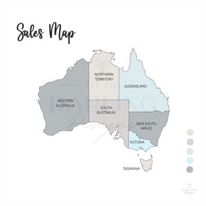 Small Business Sales Map Tracker | Australien | Farbe in Ihrem | PROCREATE DOWNLOAD/DRUCKBAR