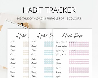 Habit Tracker Printable | Daily Planning | Monthly Habits |  Routine Planning | Checklist | Goal Planner | A4 | A5