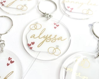 Bridesmaid Acrylic Name Keychain | Engagement Keychain | Lovers Keychain | Bridesmaid Box Gift | Wedding Favour | Engagement Present