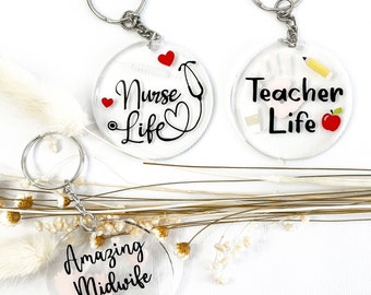 Nurse, Midwife and Teacher Acrylic Keychain | Perfect Thank You or Gag Gift