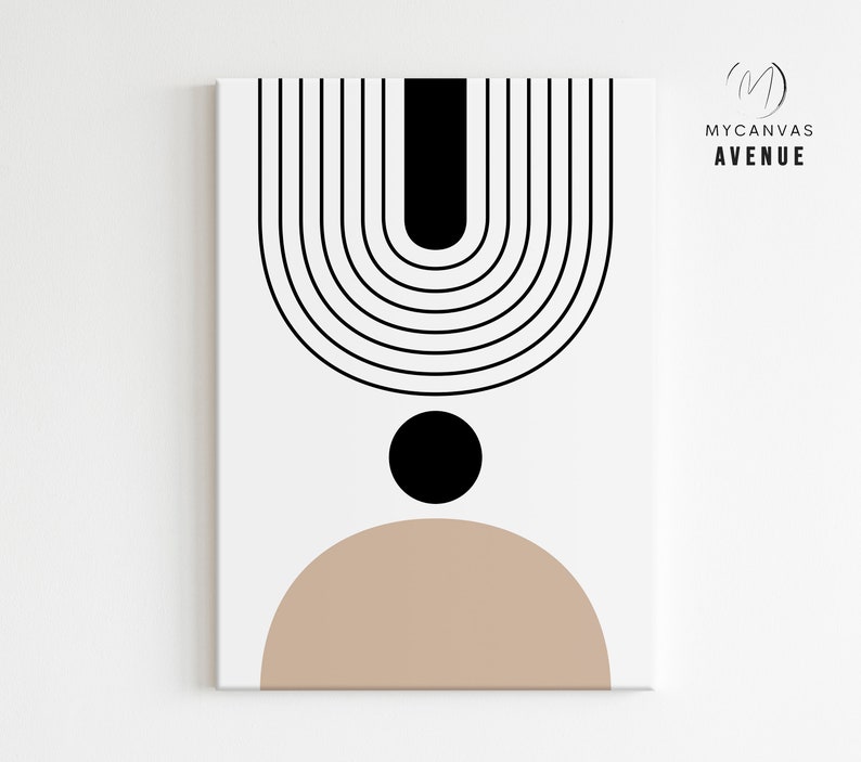 Set of 2 Canvas Wall Art Mid Century Modern Decor Canvas Etsy