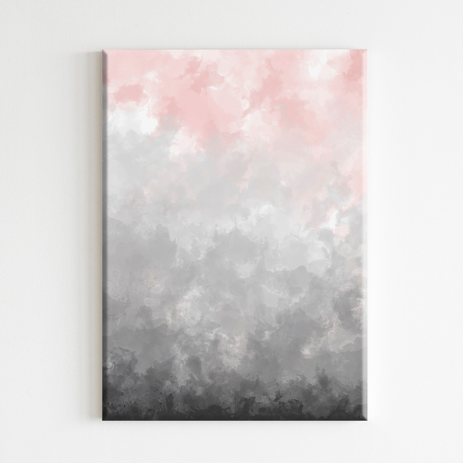Abstract Canvas Art Modern Art Blush Pink & Grey Art Etsy