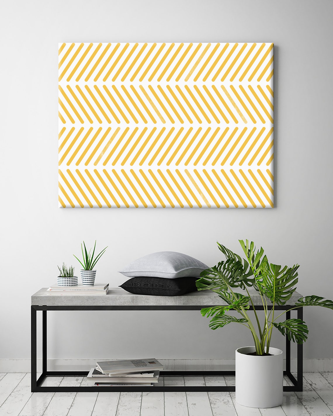 Yellow Canvas Wall Art Geometric Art Giclee Canvas Print Etsy
