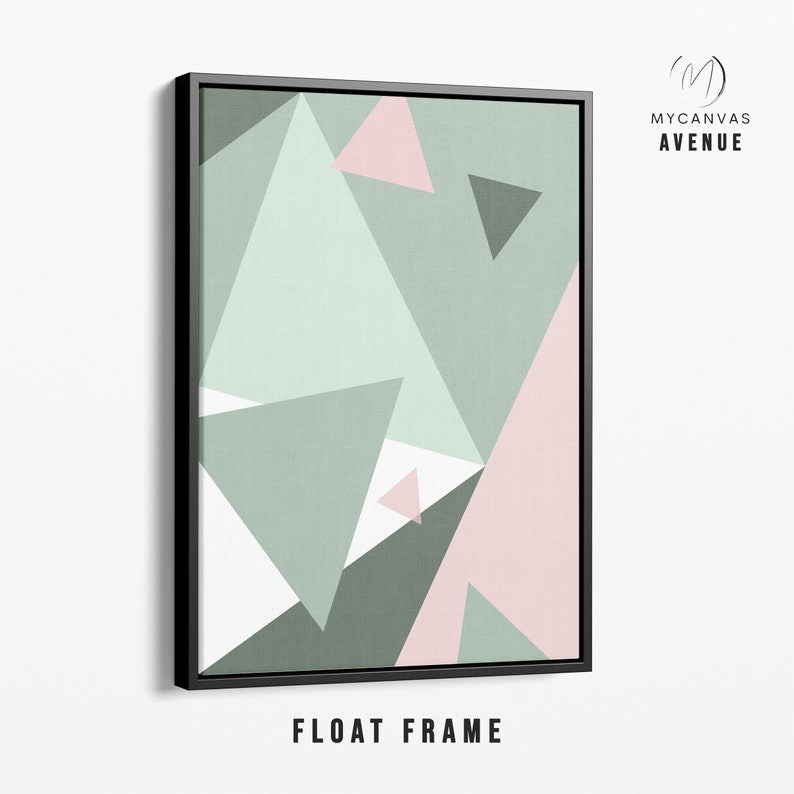 Living Room Art Kids Room Art Canvas Art Pastel Nursery Art Abstract Picture Sage Green /& Blush Pink Colorful Geometric Wall Art
