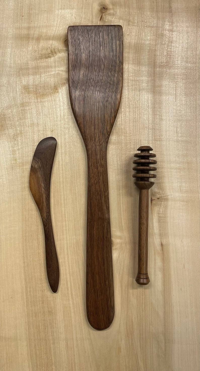 Set of Wood Utensils for Cooking Utensil Bundle Honey Dipper Hardwood ...