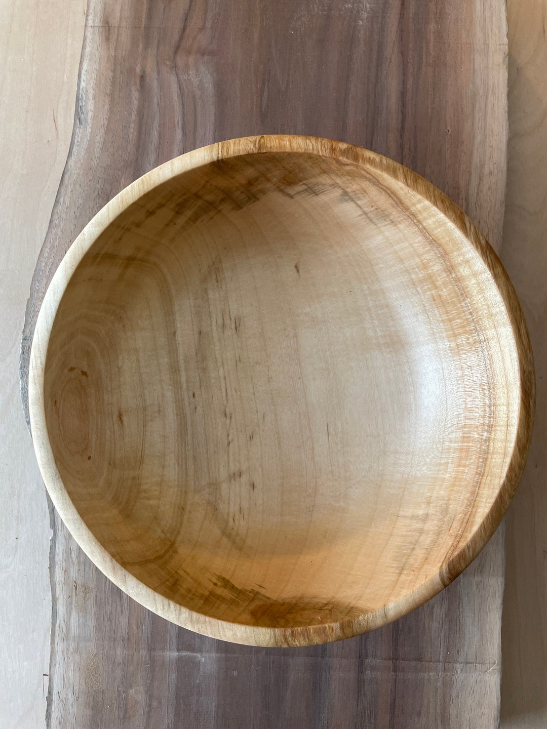 Wooden Bowl Maple Salad Bowl Solid Wood Bowl Maple Decorative Wood Bowl