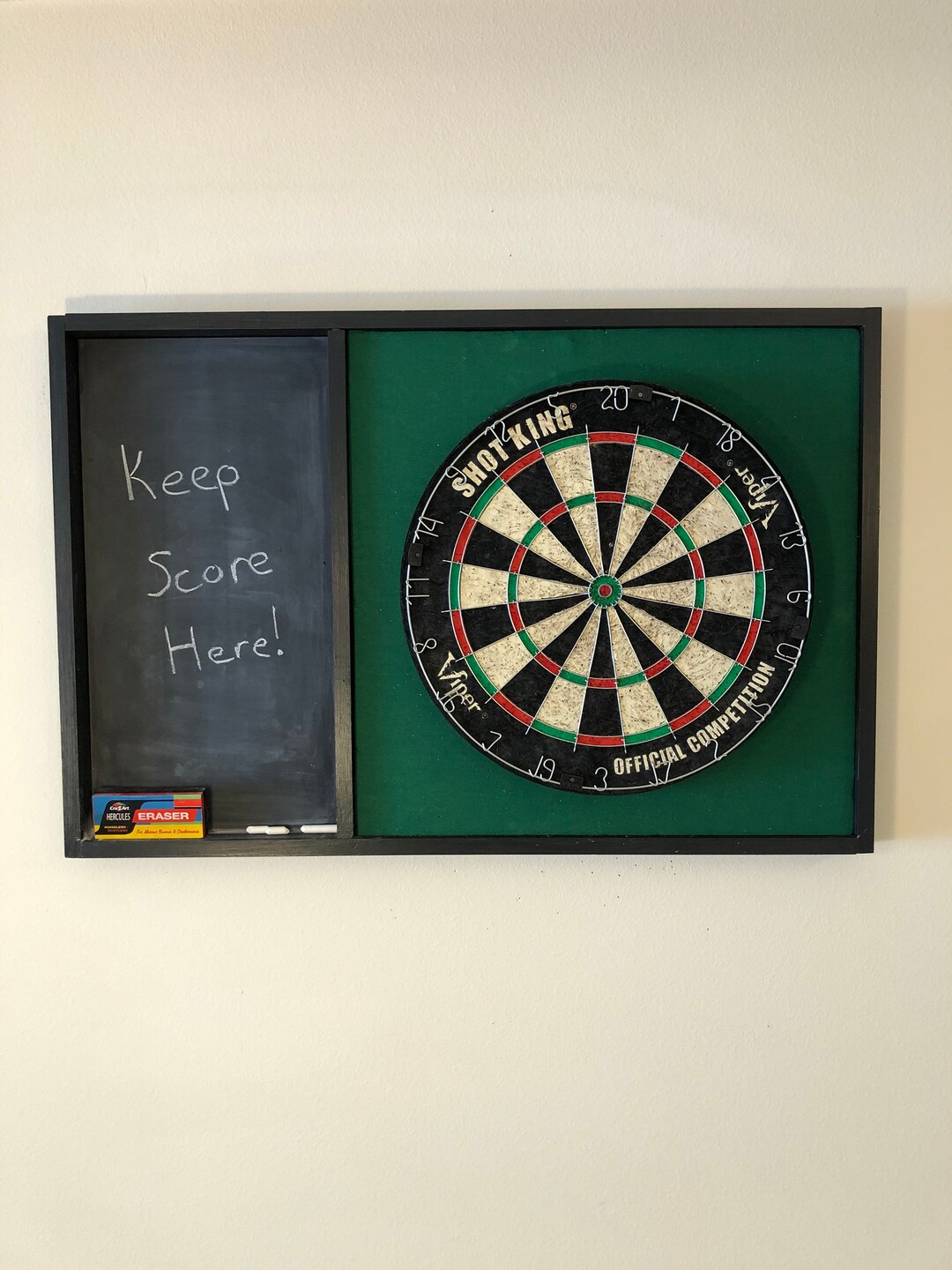 Dart Board Backboard With Chalkboard Etsy