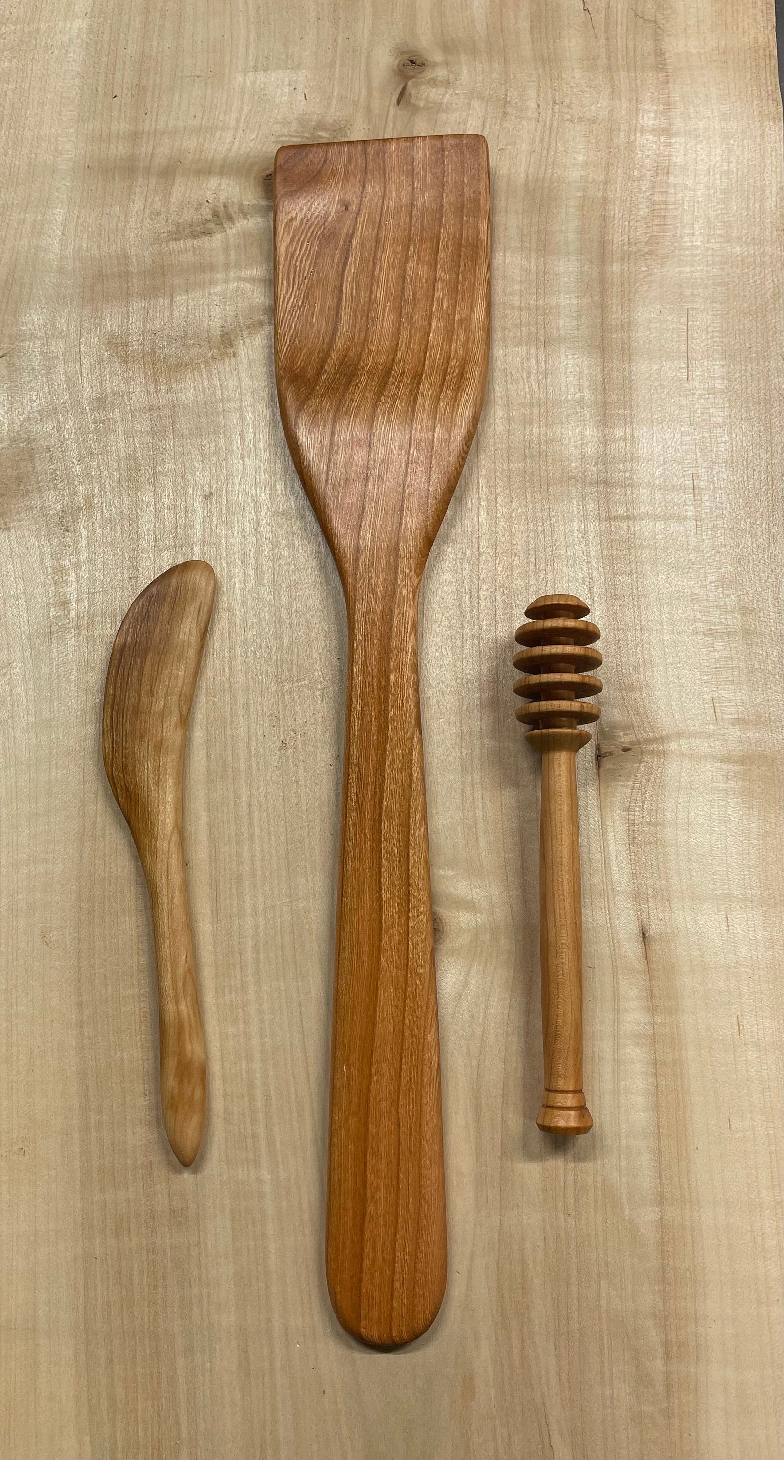 Set of Wood Utensils for Cooking Utensil Bundle Honey Dipper Hardwood ...