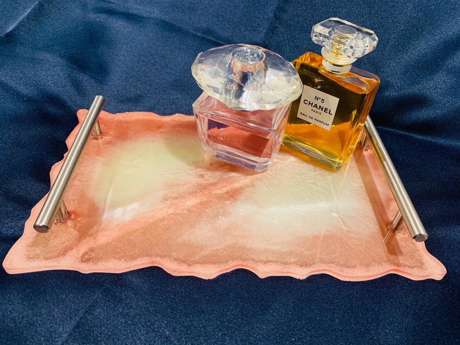Rose Gold Resin Beautiful Serving Decorative Tray Modern Etsy UK