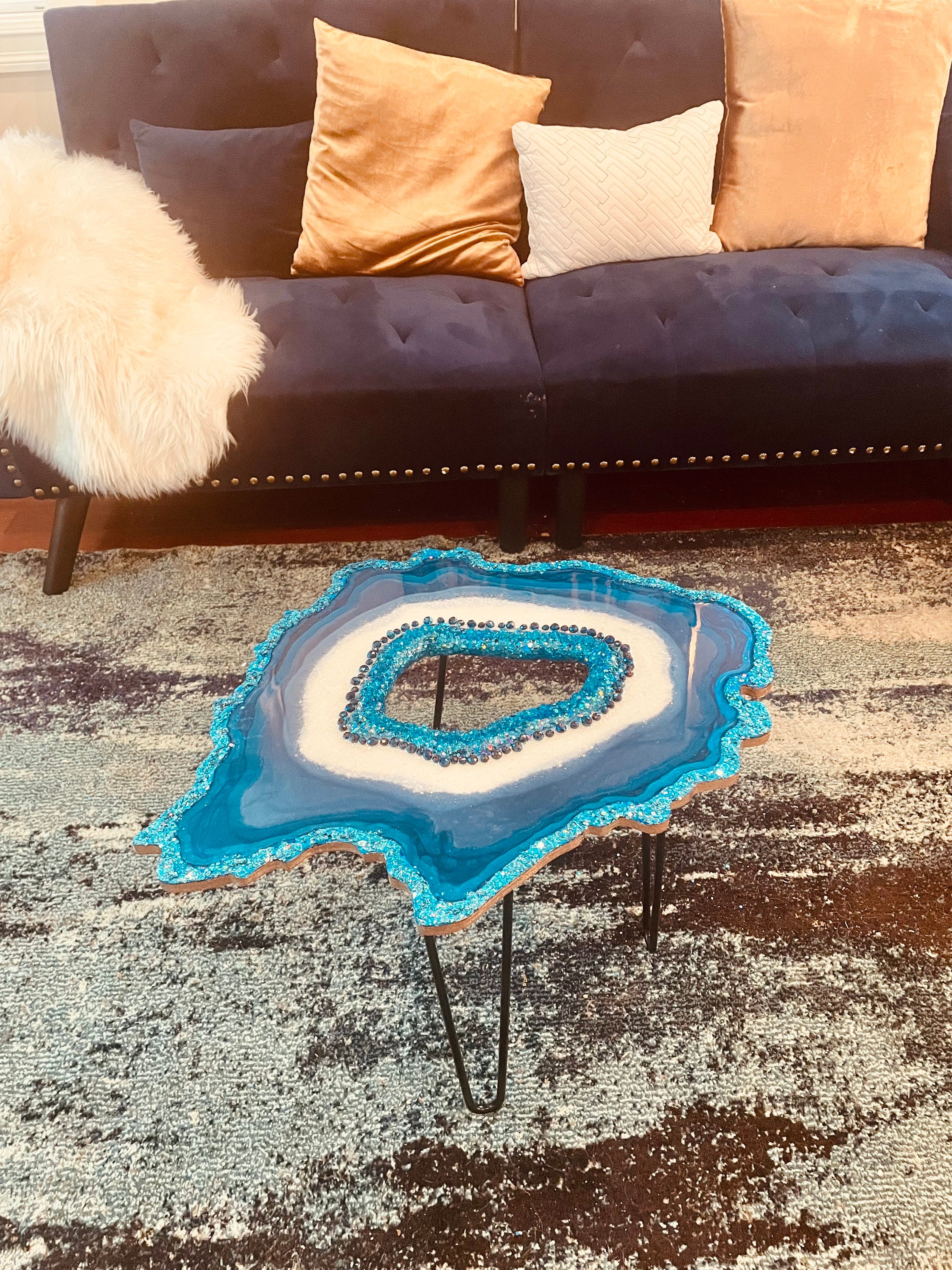 Geode Pool Table Geode Side Table _ Agate geode side table – POUVJ