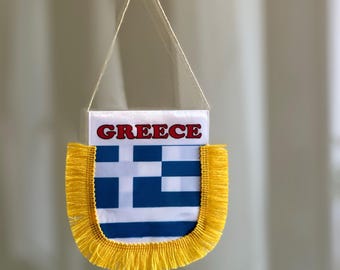 Greece pennant banner small flag for car truck home office with suction cup