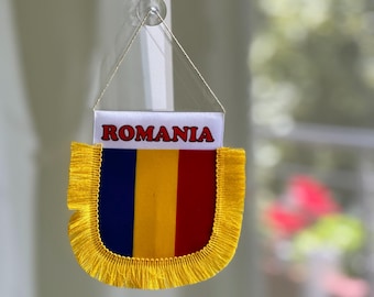 Romania pennant, small flag for car, truck, house, office with suction cup, European Champion