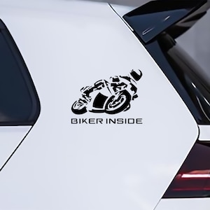 Motorcycle Stickers, Racing, Biker inside, Speed, Car Tuning, Styling