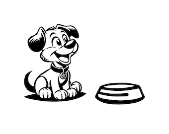 Funny Cute Hungry Dog 2-Piece High-Quality Vinyl Sticker, Weatherproof