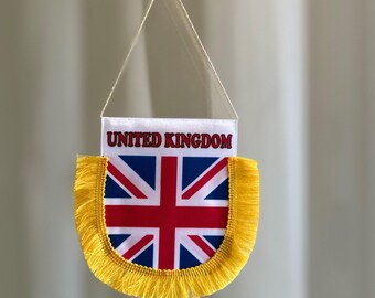 United Kingdom pennant small flag for car truck home office with suction cup