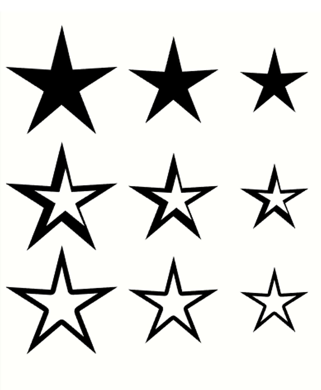 9number of Stars Vinyl Stickers Stars Stickers Etsy