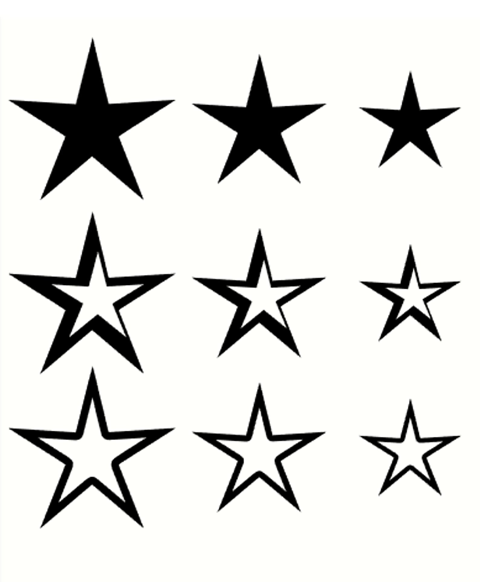 9number of Stars Vinyl Stickers Stars Stickers Etsy