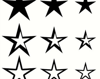 9Número de estrellas, pegatinas de vinilo, pegatinas de estrellas