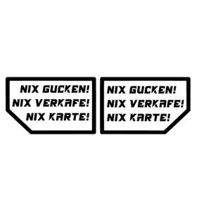No mires, no vendas, no vendas nada tarjeta 2 piezas derecha e izquierda 9,5 x 6 cm