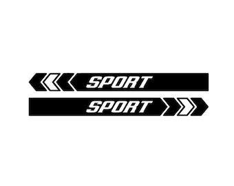Car wing mirror sticker, 2x stripes, vinyl sticker, tuning, styling, sport, racing