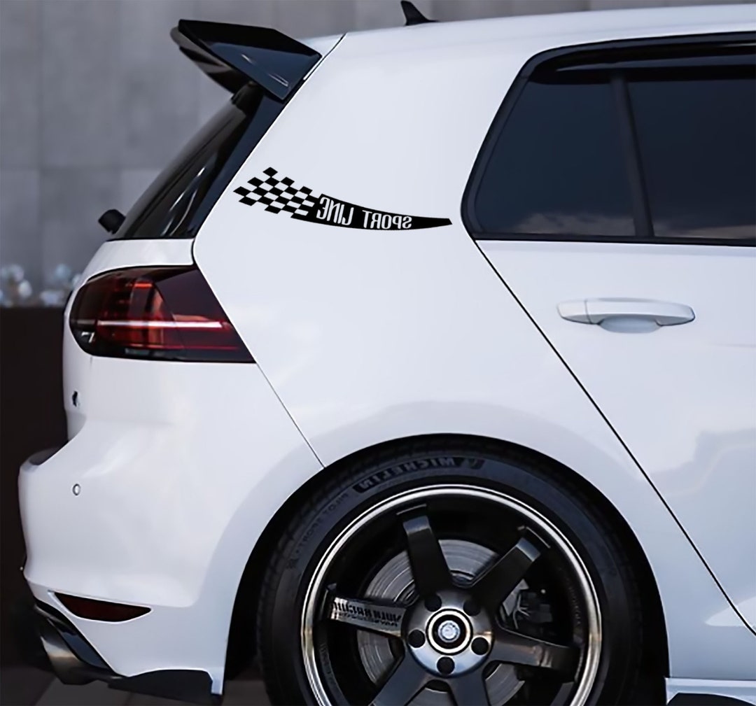 Sport Line 2x Pieces Vinyl Sticker Speed Racing Race Tuning Styling ...