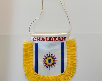 Chaldaneans Wimpel Banner kleine Flagge für Auto Truck Hause Büro mit Saugnapf