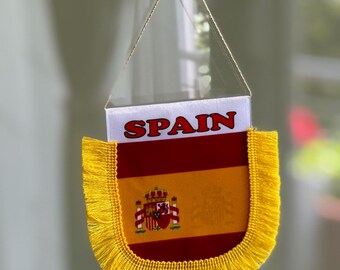 Spain pennant small flag for car truck home office with suction cup European champion