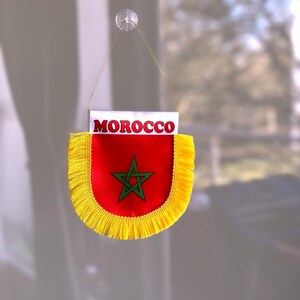 Bandiera marocchina con piccolo stendardo per auto, camion, ufficio domestico con ventosa