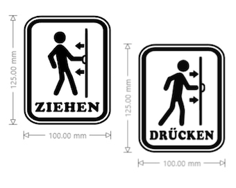 Drücken & Ziehen Pfeil, 2x teile von Hochwertiger Vinyl Aufkleber