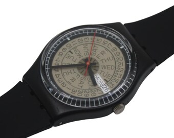 1988 Very Early, Vintage Gents Swatch 'ticker Tape' GB713