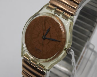 1990, Vintage Gents Swatch, 'Copper Dusk' GK127/128, NO box, Near Mint Condition, working 100%