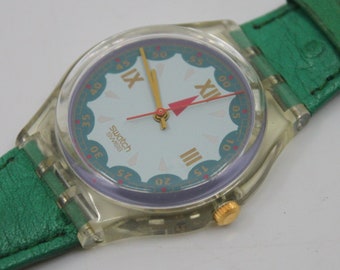 1993, Vintage Gents Swatch, 'Spades' GK152, Very Good, Used Condition, working 100%, Original Strap