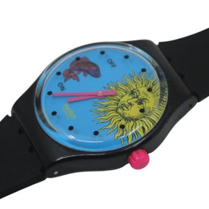 1993 Vintage Musicall Swatch 'Europe in Concert' SLB101, Jean Michel Jarre, NICE, używany stan, sprawny w 100%, z nieoryginalnym paskiem