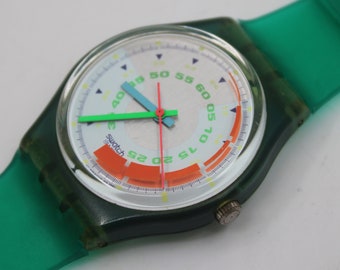 1992 Vintage Gents Swatch, 'Schnell', GN117, NO box, In NICE, USED Condition, 100% working, Non-Original Strap