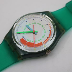 1992 Vintage Gents Swatch, 'Schnell', GN117, NO box, In NICE, USED Condition, 100% working, Non-Original Strap image 1