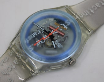NUOVO VECCHIO STOCK 2000 Vintage Gents Acces Swatch 'Cyber Commander' SKK114, funzionante al 100% con cinturino originale