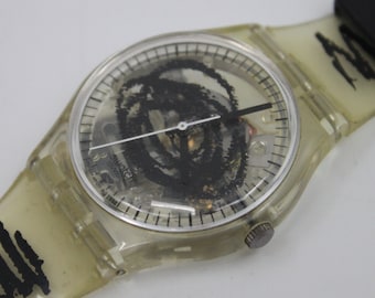 1995 Swatch Gents GK191, 'Skizzo' 100% working, Beautiful, VERY GOOD condition with the original strap
