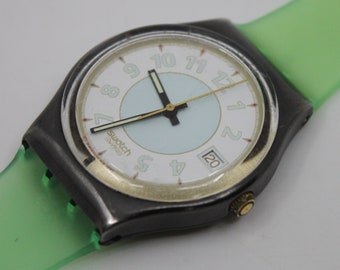 1992 Vintage Gents Swatch 'George'  GX409, good, much used condition, working 100% with a NON-original strap