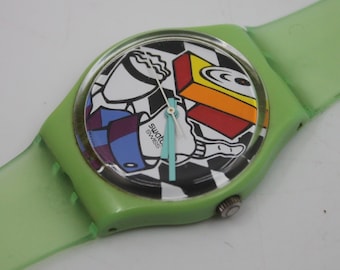 1995 Vintage Gents Swatch 'Rapp-er'  GG134, Good, Used condition, working 100% with a NON-original strap