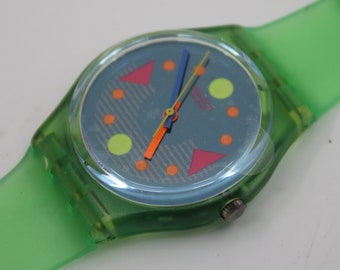 1991 Vintage Gents Swatch 'Tour'  GL102, Mint or unused condition with NON-original, NEW strap