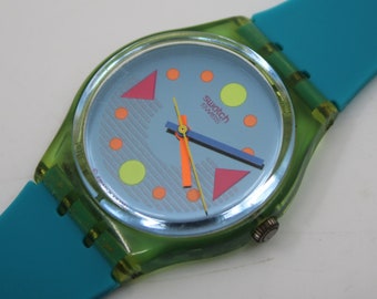 1991 Vintage Gents Swatch 'Tour'  GL102, very nice, used condition with NON-original, NEW strap