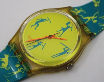 1990 Vintage Heren Swatch 'African Can' GK120, in een mooie, vintage staat, 100% werkend