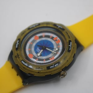 1993 Vintage Swatch Scuba &#39;Black Gondola&#39; SDM100/101, much used condition, working 100%, non-original strap