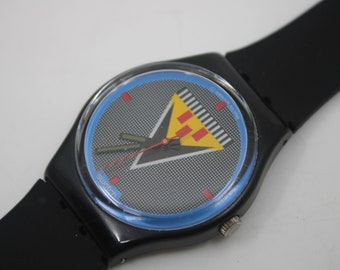 1986, Vintage Gents Swatch 'Lancelot', GB110, NO box, In Very Good Condition, working 100%, Non-Original Strap