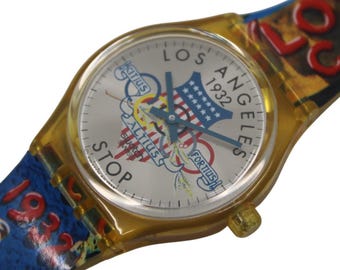 Vintage Swatch watch, NEW OLD STOCK 'L.A. 1932', SSZ100, working fine