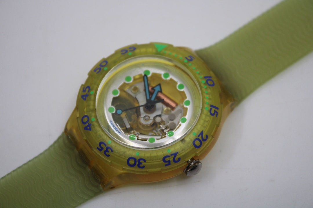 1993 Scuba SDK107 'blue Ice', Vintage Swatch, Nice, Used Condition, Working 100%, ORIGINAL Strap - Etsy 1993 Scuba SDK107 'blue Ice', Vintage Swatch, Nice, Used Condition, Working 100%, ORIGINAL Strap - Etsy